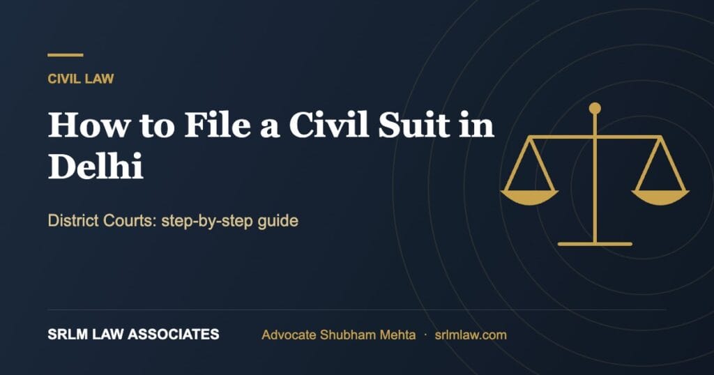 How to File a Civil Suit in Delhi – District Courts: step-by-step guide | SRLM Law Associates