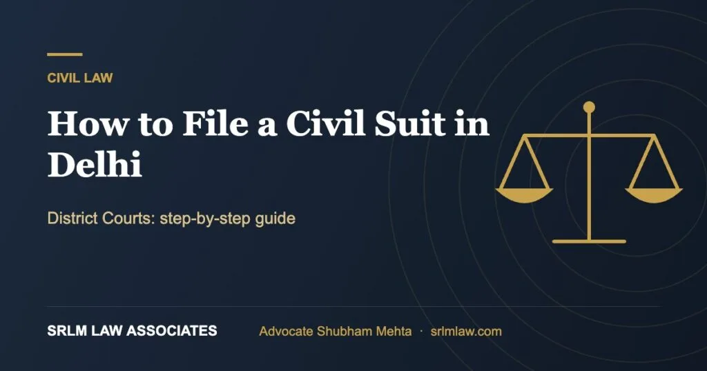How to File a Civil Suit in Delhi – District Courts: step-by-step guide | SRLM Law Associates