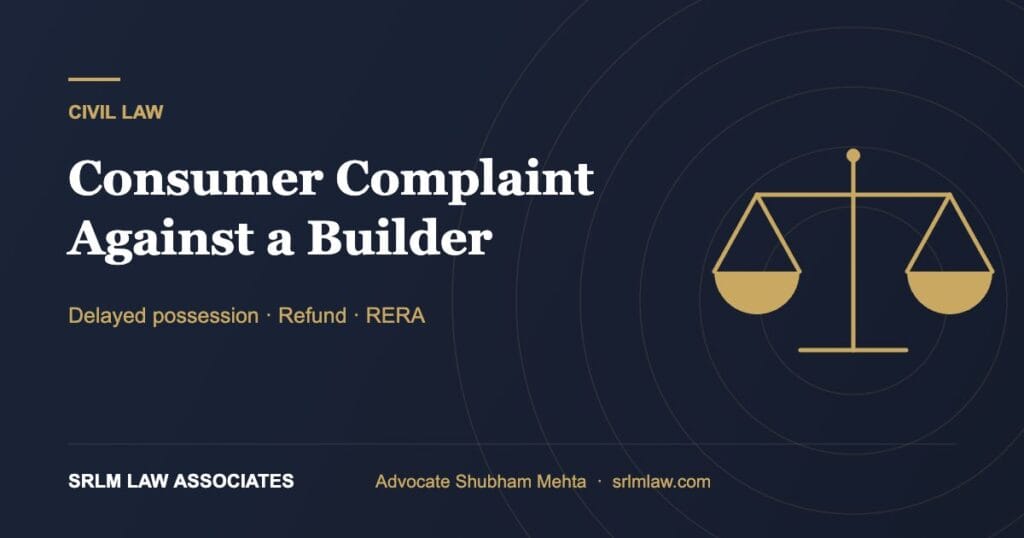 Consumer complaint against builder in Delhi – refund for delayed possession | SRLM Law Associates