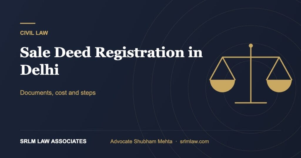 Sale deed registration in Delhi – documents, cost and steps | SRLM Law Associates